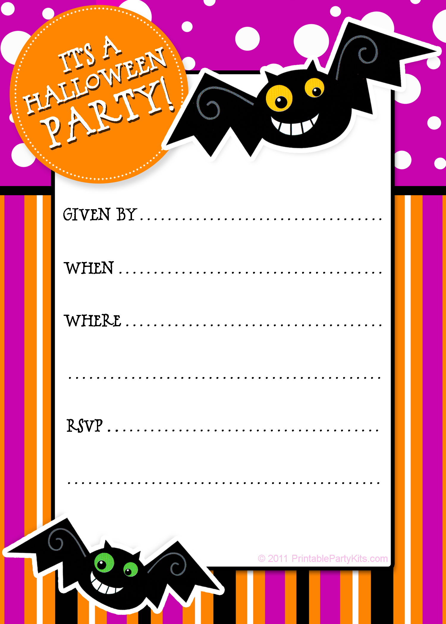 Party Planning Center Free Printable Halloween Invitations