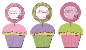 21st Birthday Party Supplies on Click On The Free Printable Birthday Party Cupcake Topper Template