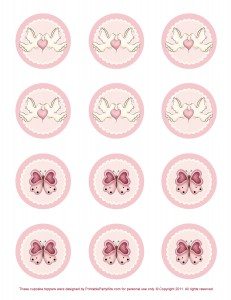 free valentine, bridal shower, wedding, engagement party cupcake topper template