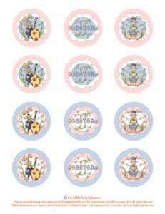 free printable Easter cupcake topper template