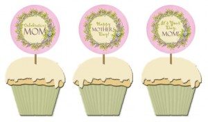 free printable Mothers Day cupcake toppers 
