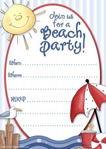 free printable beach party invitation template