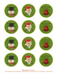 Christmas cupcake toppers free Xmas cupcake toppers