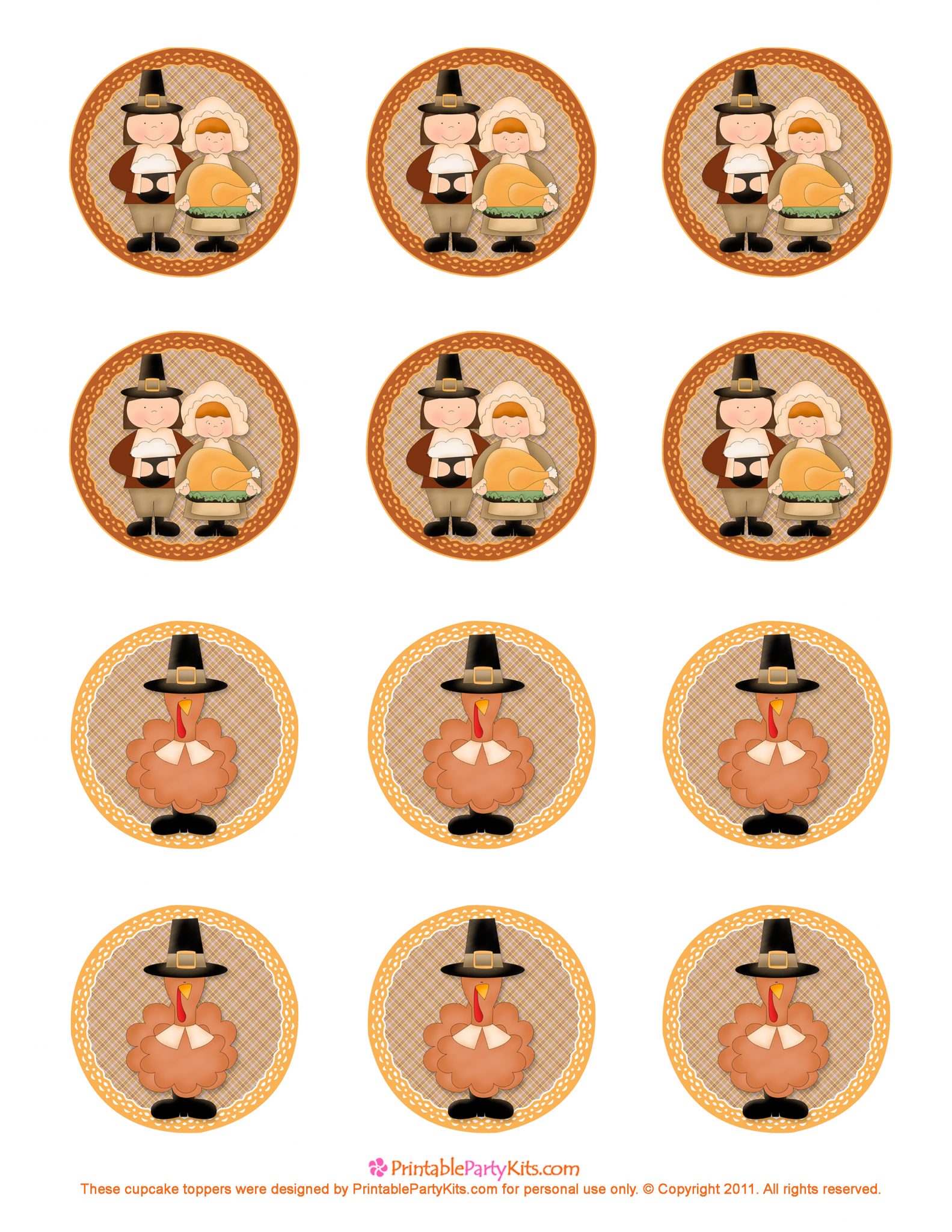 http://printablepartykits.com/thanksgiving-cupcakes/