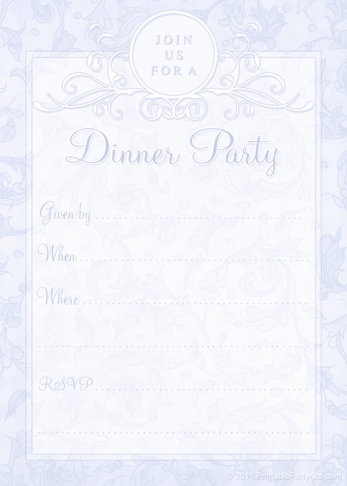 Free Printable Dinner Party Invites Printable Party Kits