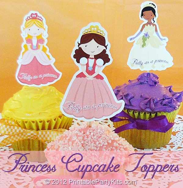 Topper Imprimibles de Princesas para magdalenas y muffins