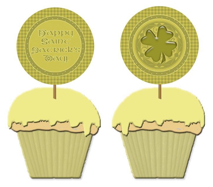 free printable Saint Patrick's Day cupcake toppers