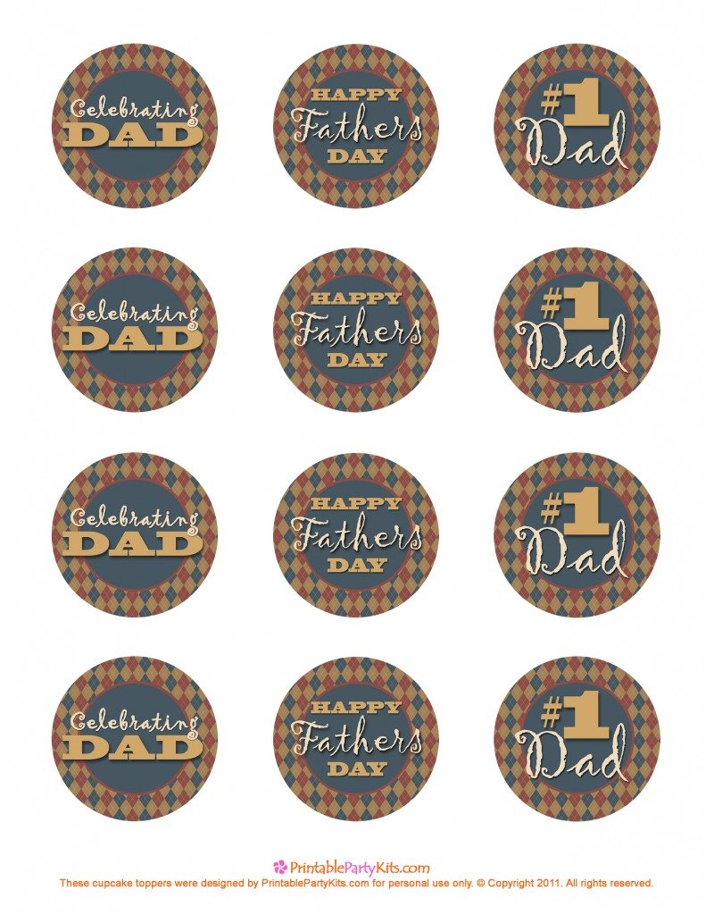 free printable Fathers Day cupcake toppers