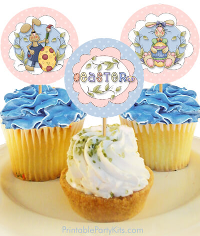 free printable Easter cupcake picks
