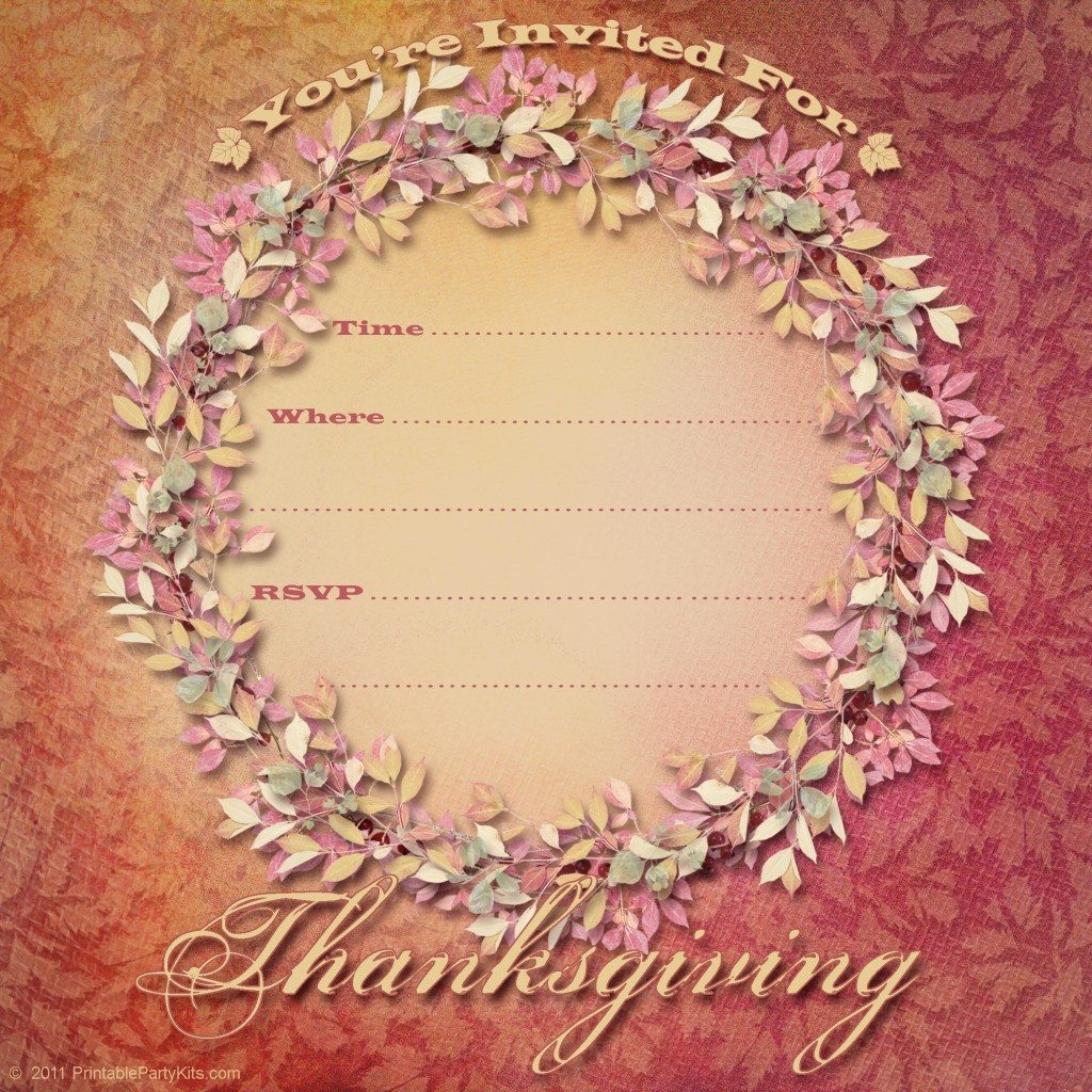 Free printable Thanksgiving invitation template