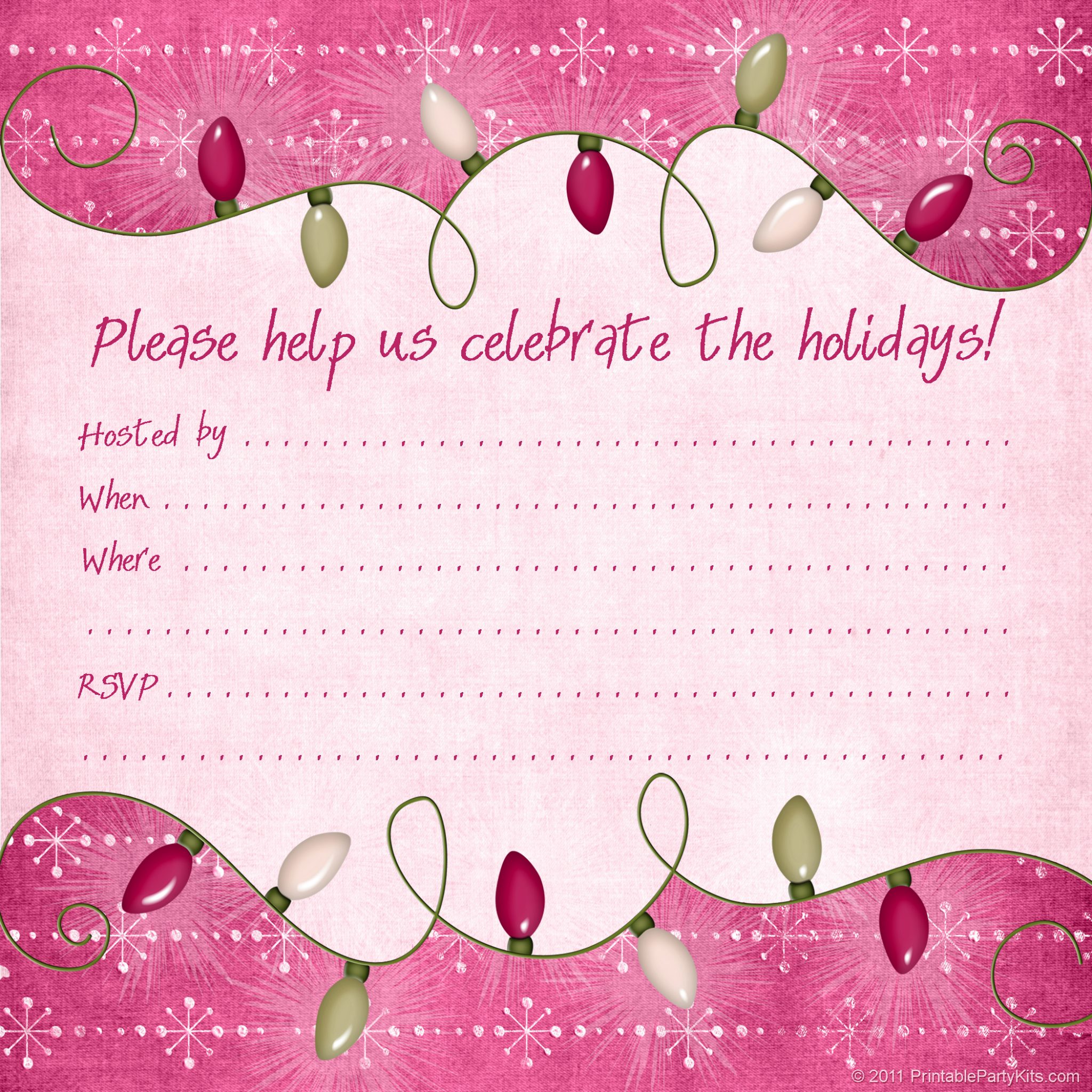Free Printable Christmas Invitation Download & Print Or Send Digitally!