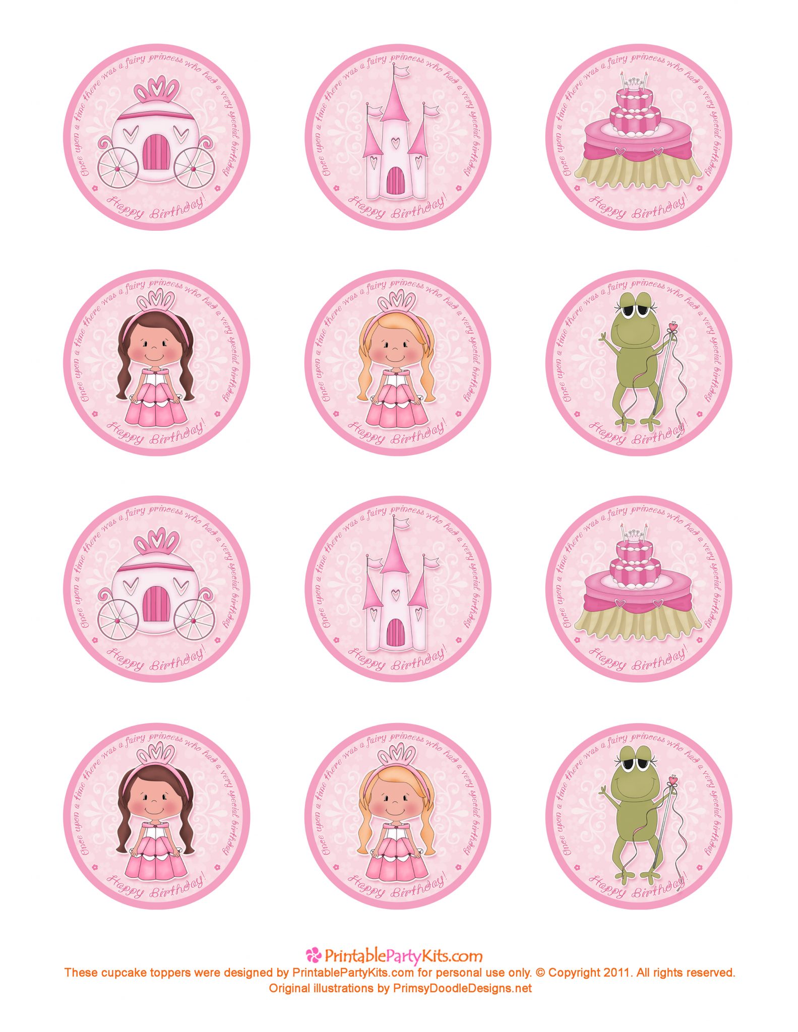 Free Printable Princess Birthday Cupcake Toppers Printable Party Kits